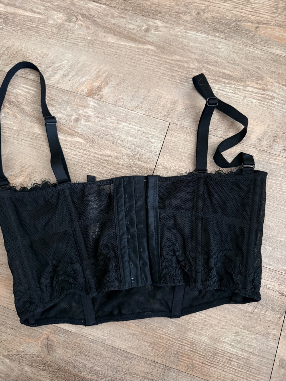 SKIMS - Black Lace Longline Underwire Bralette - Picture 2 of 2